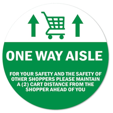 Signmission One Way Aisle For Your Saftety Non-Slip Floor Graphic, 16" x 16", FD-X-16-99981 FD-X-16-99981